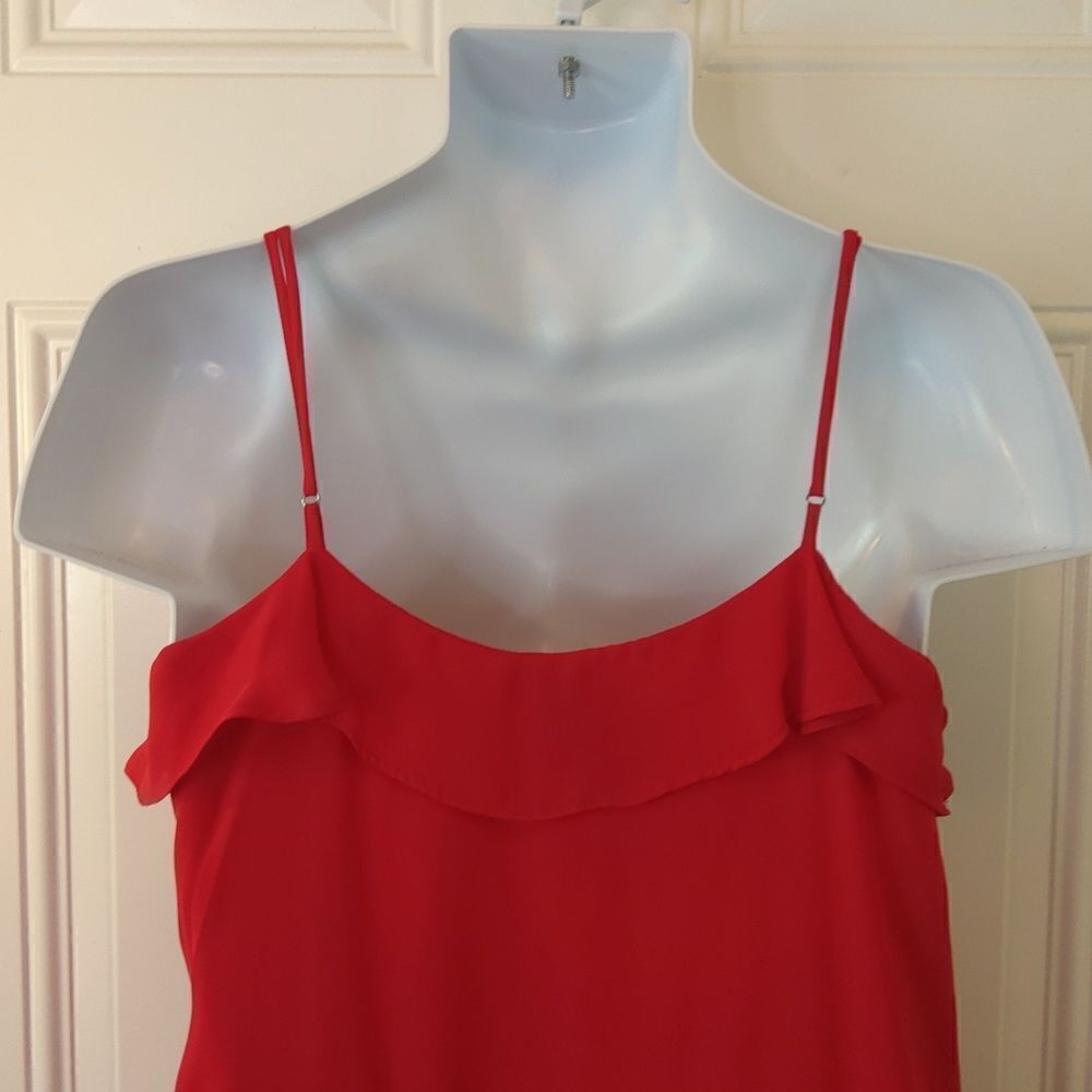 Taylor red fully lined adjustable spaghetti strap… - image 8